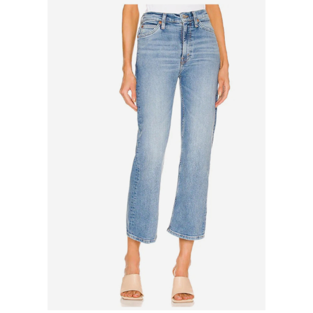 Re/Done 70's Crop Boot Jeans Size 25 60s Fade Wash Ankle Kick Bootcut Denim